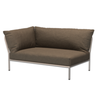 Level2 lounge sofa linkerhoek sunbrella heritage - mat witte frame