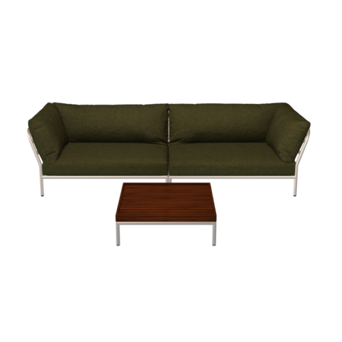 Houe Level2 lounge sofa linkerhoek sunbrella heritage - mat witte frame