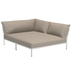 Houe Level2 lounge sofa cosy corner right sunbrella heritage - mat witte frame