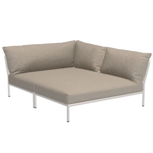 Houe Level2 lounge sofa cosy corner right sunbrella heritage - mat witte frame