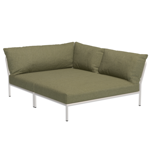 Houe Level2 lounge sofa cosy corner right sunbrella heritage - mat witte frame