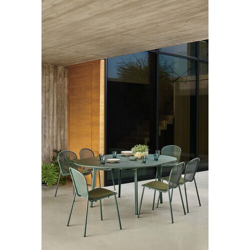 Emu Plus4 ronde verlengbare tuintafel Ø 138+60  military green Emu Plus4 ronde verlengbare tuintafel Ø 138+60  military green