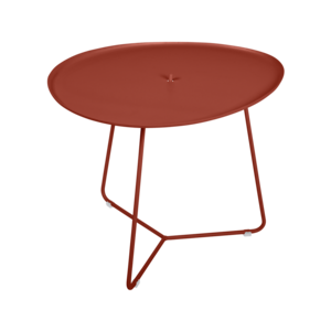 Fermob Cocotte tafeltje met  afneembaar blad ocre rouge metaal  Ø 55 x H 43,5
