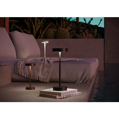 Qoozii Ibiza mini oplaadbare tafellamp wit binnen/buiten