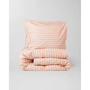 SUITE702 Housse de couette incl. 2 taies d'oreiller en coton percale rayé orange-ecru 240 x 220 SUITE702 Housse de couette incl. 2 taies d'oreiller en coton percale rayé orange-ecru 240 x 220