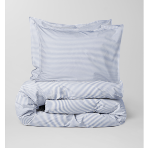 SUITE702 Dekbedovertrek incl 2 kussenslopen percale katoen gestreept blue-ecru