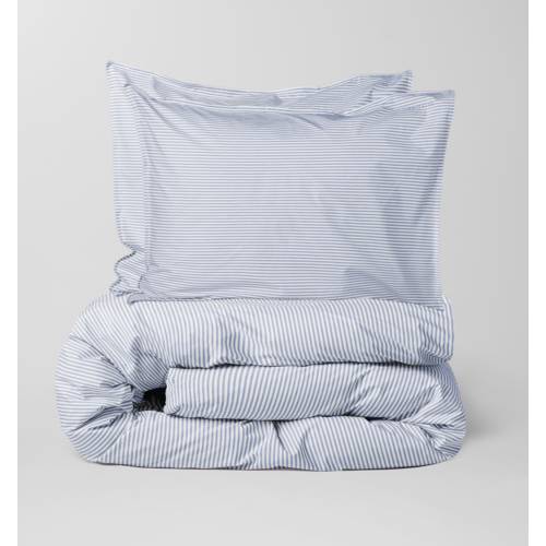 SUITE702 Dekbedovertrek excl kussensloop percale katoen gestreept blue-ecru