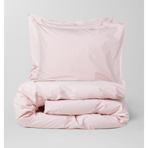 SUITE702 Dekbedovertrek incl 2 kussenslopen percale katoen gestreept pink-ecru