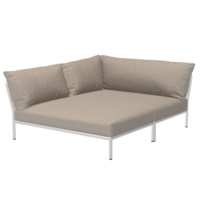 Level2 lounge sofa cosy corner left sunbrella heritage - mat witte frame
