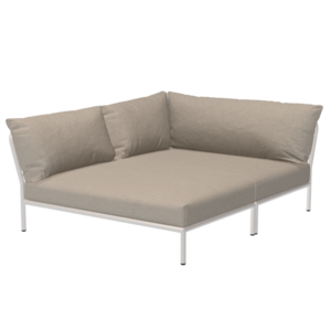 Houe Level2 lounge sofa cosy corner left sunbrella heritage - mat witte frame