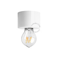 Plafondlamp / wandlamp gelakt wit Ø 8,5 cm