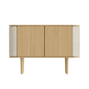 Umage Treasures buffet 2 portes en bois de chêne tissu white sands