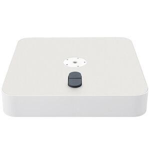 Glatz Socle de parasol en acier avec roulettes M4 120 kg 80 × 80 gris blanc incl. contrepoids et plaque de finition