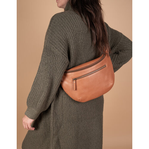 O My Bag Drew maxi bum bag met 2 riemen - soft grain leder cognac