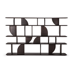 Ethnicraft Geometric étagère en teck brun foncé