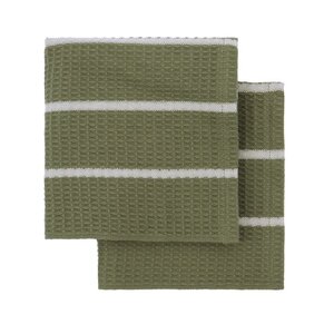 House Doctor Rena torchon olive green lot de 2