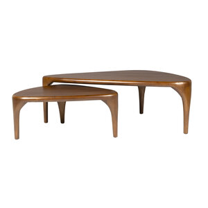 Zuiver Isla table basse en noyer - lot de 2