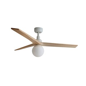 Faro Barcelona Klim M ventilateur Ø 1250 Led blanc / light oak DC E27