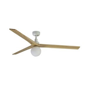 Faro Barcelona Klim L ventilateur Ø 1500 Led blanc / light oak DC E27