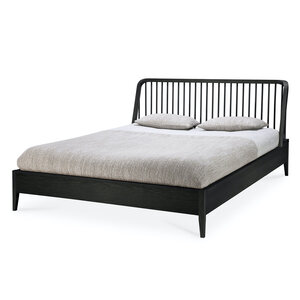 Ethnicraft Spindle lit en chêne noir - taille matelas 180 cm