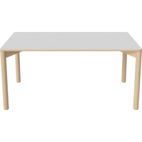 Pana eettafel blad witte fenix laminaat onderstel witgepigmenteerde geoliede eik