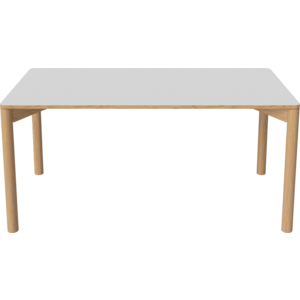 Bolia Pana table à manger plateau en stratifié fenix blanc piètement en chêne huilé