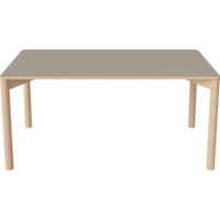 Pana eettafel blad grijsbruine fenix laminaat onderstel witgepigmenteerde geoliede eik