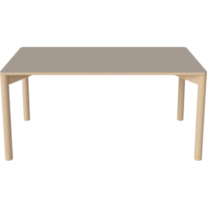 Bolia Pana table à manger plateau en stratifié fenix gris-brun piètement en chêne huilé blanc pigmenté