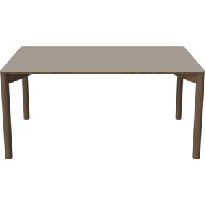 Bolia Pana table à manger plateau en stratifié fenix gris-brun piètement en chêne foncé huilé