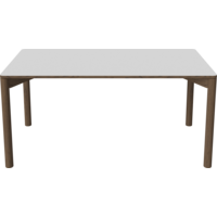 Pana eettafel blad witte fenix laminaat onderstel donker geoliede eik
