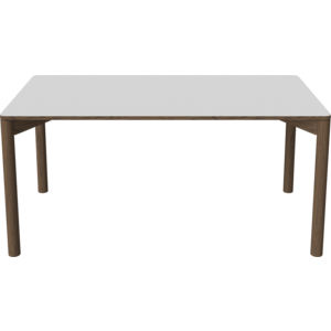 Bolia Pana table à manger plateau en stratifié fenix blanc piètement en chêne foncé huilé