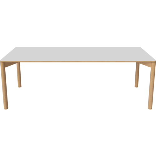 Bolia Pana eettafel blad witte fenix laminaat onderstel geoliede eik