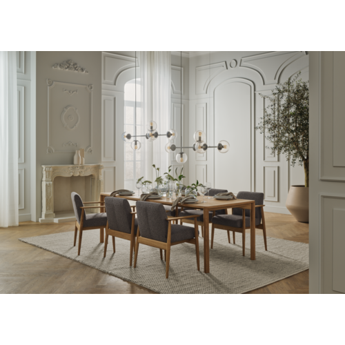 Bolia Pana eettafel blad witte fenix laminaat onderstel geoliede eik