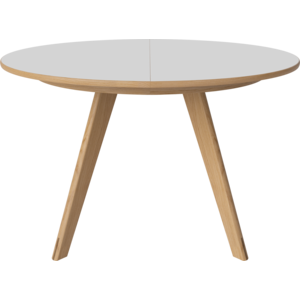 Bolia Soft Mood table à manger ronde extensible Ø122 en stratifié fenix blanc