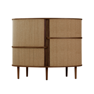 Umage Audacious hoge dressoir donker eikenhout stof sugar brown