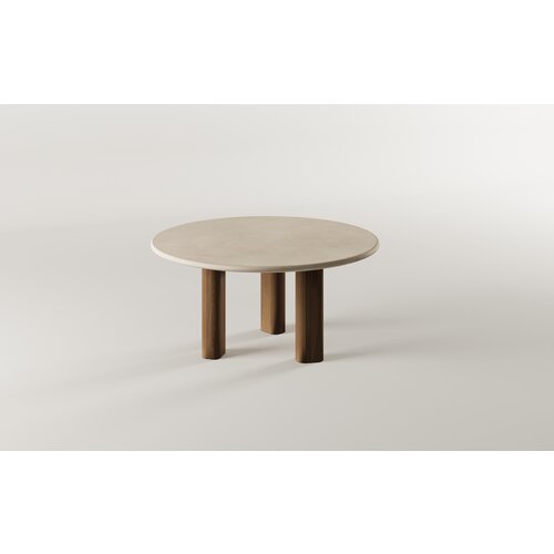 Paul Rogers Pillar eettafel rond- mortex salt/smoked walnut onderstel