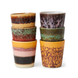 HKLiving 70s tasses à café Valley - lot de 6