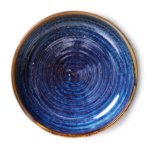 HKLiving Chef ceramics diep bord L rustiek blauw