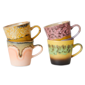 HKLiving 70s mugs americano radiant - lot de 4
