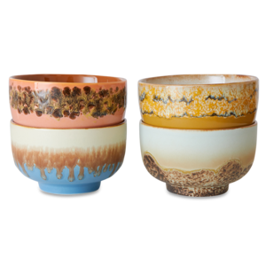 HKLiving 70s noodle bowls seabreeze - lot de 4 HKLiving 70s noodle bowls seabreeze - lot de 4