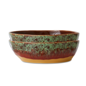 HKLiving 70s pasta bowls cove - lot de 2