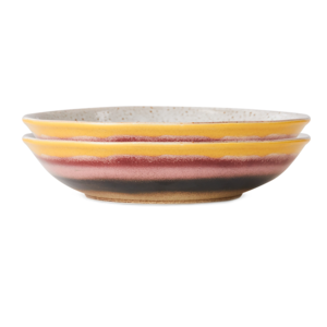 HKLiving 70s curry bowls hibiscus - set van 2