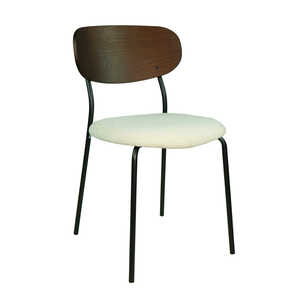 Paul Rogers Oona chaise de salle à manger - cadre noir - dossier noyer fumé - tissu ACT-01