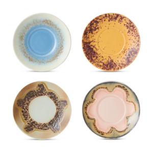 HKLiving 70s soucoupes ocean - lot de 4 HKLiving 70s soucoupes ocean - lot de 4