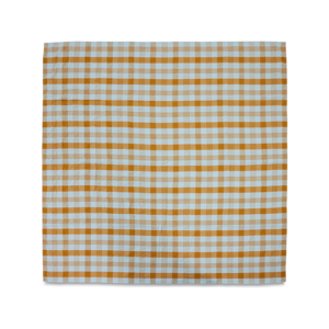HKLiving Vida geruit tafelkleed amber/blue (180x180cm)