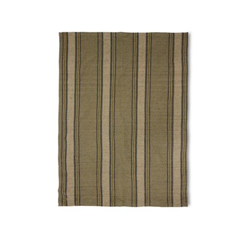 HKLiving Vida gestreept keukenhanddoek sand/cream (50x70cm)