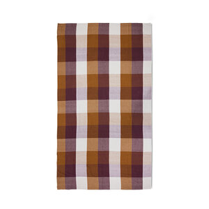 HKLiving Vida geruit tafelkleed amber/burgundy (140x220cm)