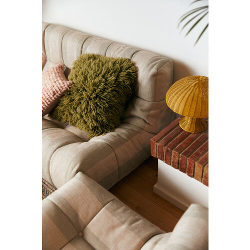 HKLiving Fluffy kussen olive 50 x 50 HKLiving Fluffy kussen olive 50 x 50