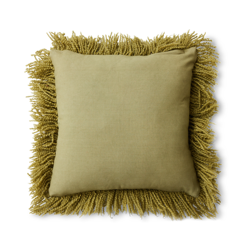 HKLiving Fluffy kussen olive 50 x 50 HKLiving Fluffy kussen olive 50 x 50