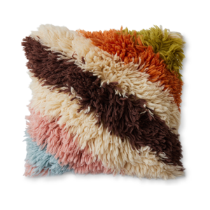 HKLiving Fluffy coussin rayé 55 x 55